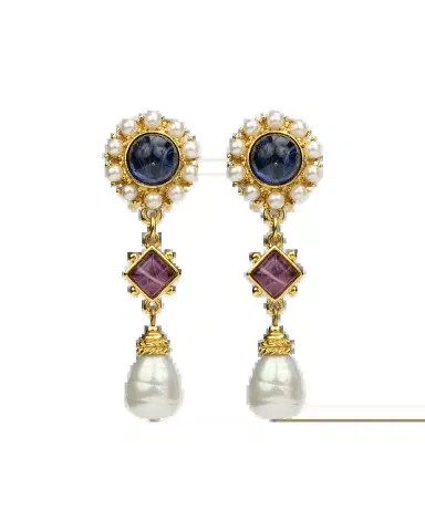 Ben-Amun Mixed Glass-Drop Clip Earrings | Thumbnail 2