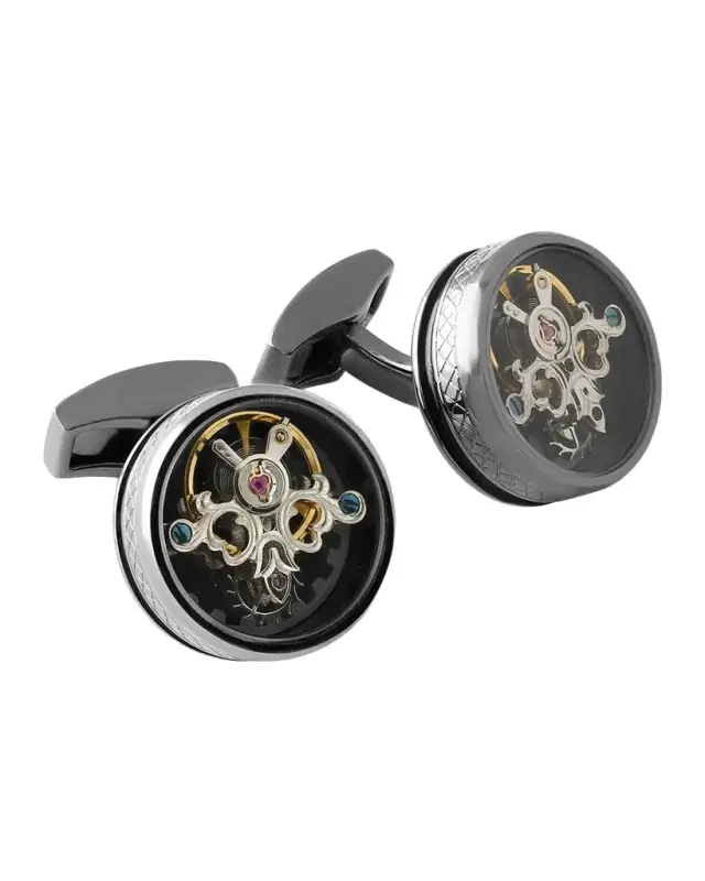 Round Tourbillon Gear Cuff Links