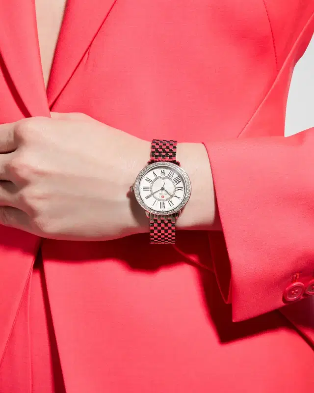 Michele Serein Mid Diamond Watch w/ Date