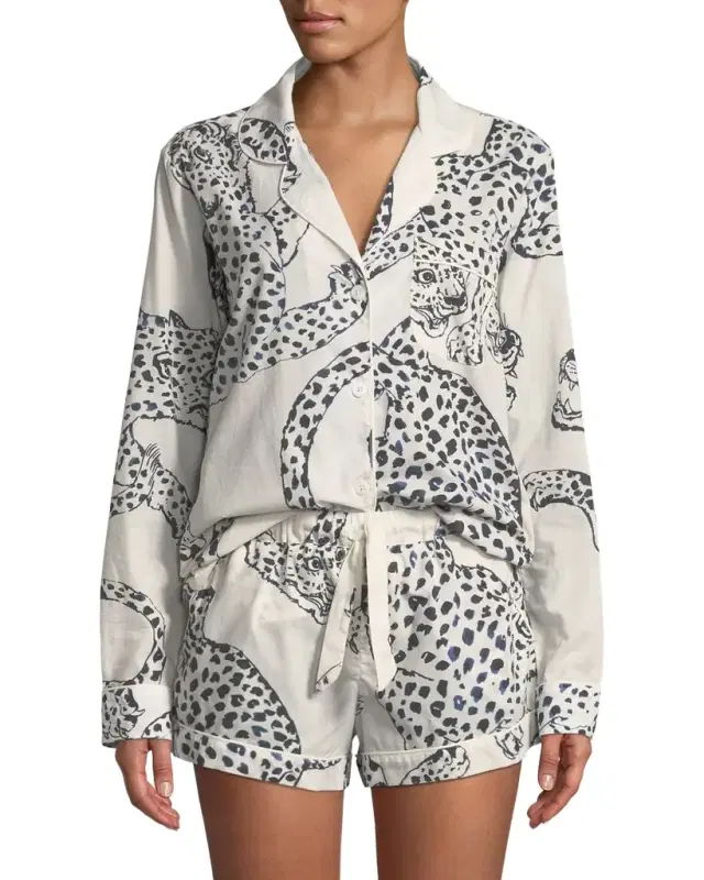 Leopard Print Classic Short Pajama Set