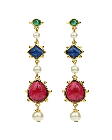 Ben-Amun Glass Multi-Drop Earrings | Thumbnail 3