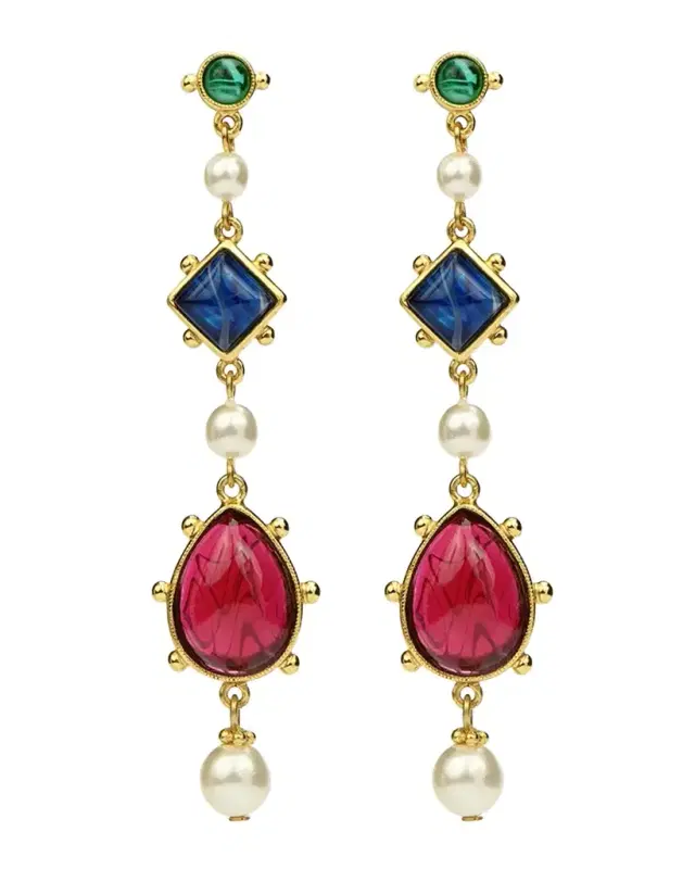 Glass Multi-Drop Earrings