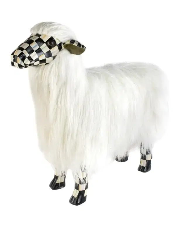 MacKenzie-Childs Courtly Check Large White Sheep
