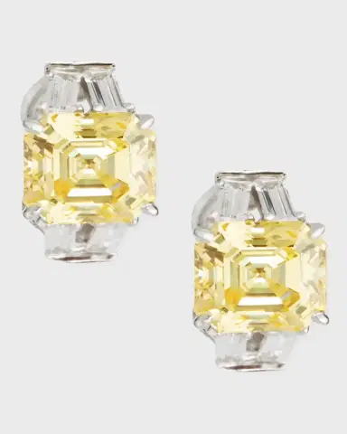 Fantasia by DeSerio Yellow & Clear Cubic Zirconia Earrings | Thumbnail 2 Fantasia by DeSerio Yellow & Clear Cubic Zirconia Earrings | Thumbnail 2