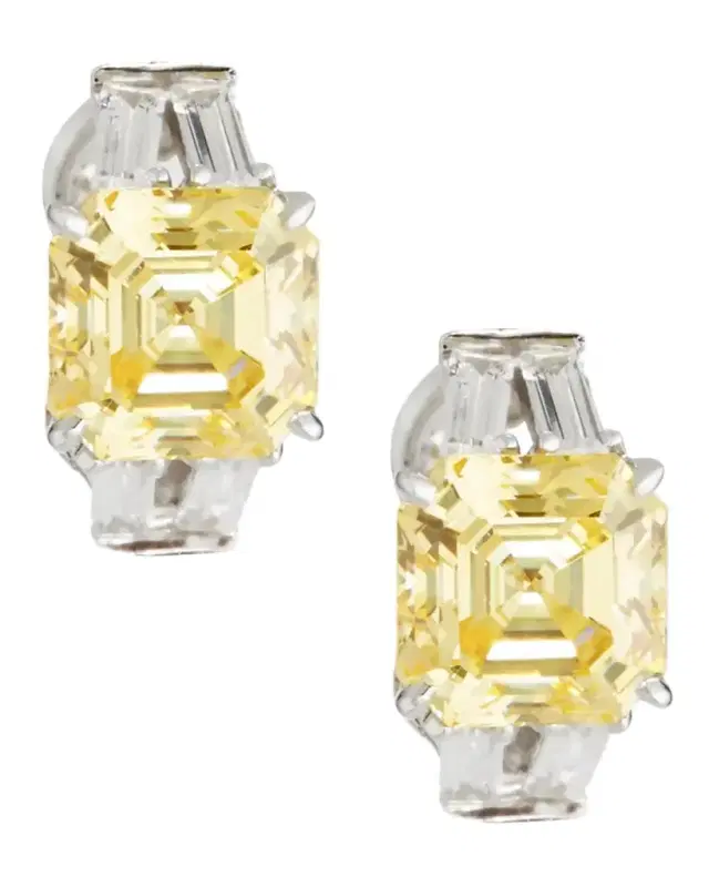 Yellow & Clear Cubic Zirconia Earrings