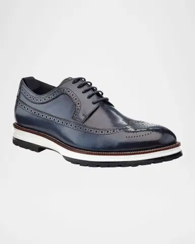 Ike Behar Men's Louis Hybrid Wing-Tip Leather Derby Shoes | Thumbnail 2