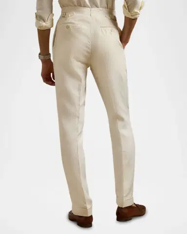 Ralph Lauren Purple Label Men's Wool Straight-Leg Trousers | Thumbnail 2
