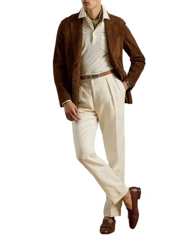 Men 's Wool Straight-Leg Trousers