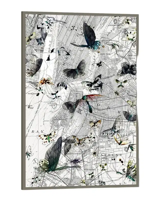 Wendover Art Group "New York Butterfly Map II" Wall Art