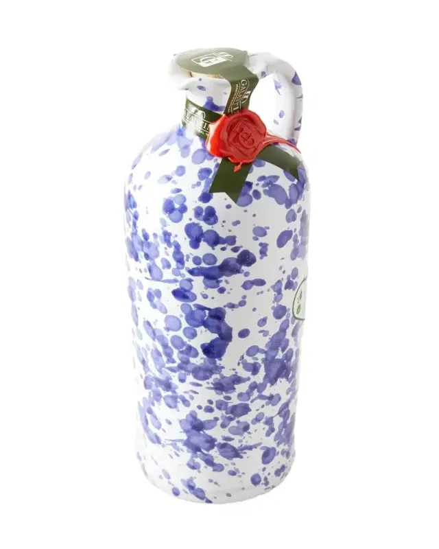 Frantoio Galantino Extra Virgin Olive Oil in Ceramic Bottle, Cobalt Blue