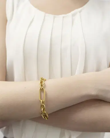 Ben-Amun Gold Oval Link Chain Bracelet | Thumbnail 2