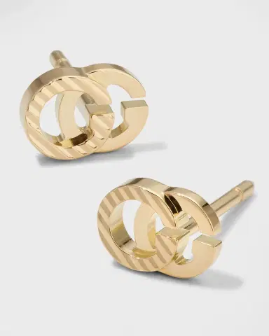 Gucci 18k Yellow Gold Running G Stud Earrings | Thumbnail 3