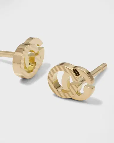 Gucci 18k Yellow Gold Running G Stud Earrings | Thumbnail 5