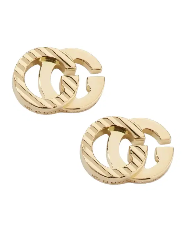 18k Yellow Gold Running G Stud Earrings