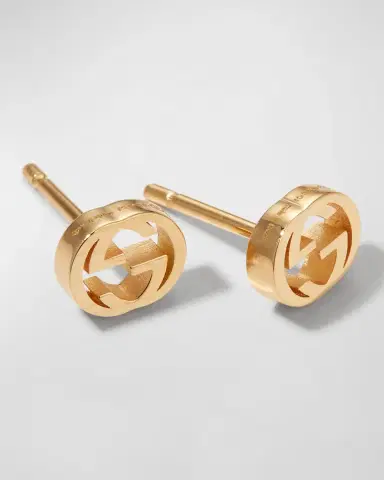 Gucci Interlocking-G Stud Earrings in Yellow Gold | Thumbnail 2