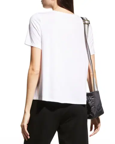 Eileen Fisher Crewneck Short-Sleeve Stretch Jersey Top | Thumbnail 3
