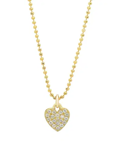 Jennifer Meyer 18k Gold Diamond Heart Pendant Necklace on 14k Chain | Thumbnail 1 Jennifer Meyer 18k Gold Diamond Heart Pendant Necklace on 14k Chain | Thumbnail 1