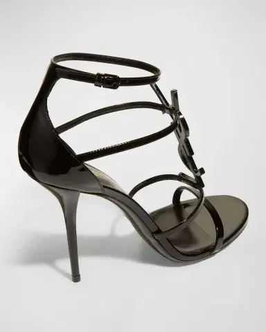 Saint Laurent 100mm Opyum YSL Patent Leather Sandals with Black Hardware | Thumbnail 3 Saint Laurent 100mm Opyum YSL Patent Leather Sandals with Black Hardware | Thumbnail 3