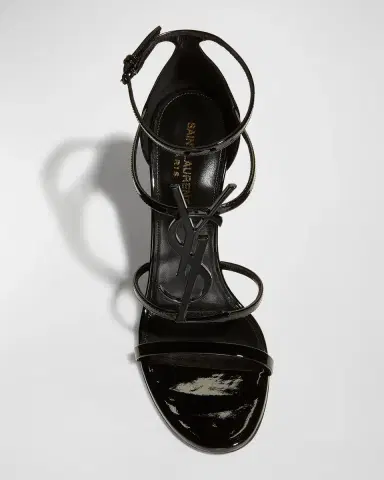 Saint Laurent 100mm Opyum YSL Patent Leather Sandals with Black Hardware | Thumbnail 5 Saint Laurent 100mm Opyum YSL Patent Leather Sandals with Black Hardware | Thumbnail 5