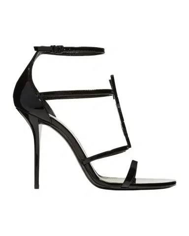 Saint Laurent 100mm Opyum YSL Patent Leather Sandals with Black Hardware | Thumbnail 1 Saint Laurent 100mm Opyum YSL Patent Leather Sandals with Black Hardware | Thumbnail 1
