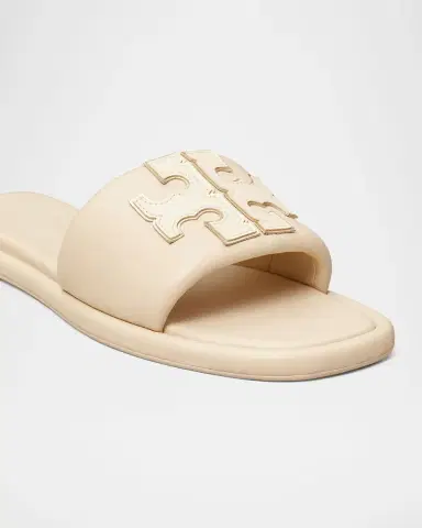 Tory Burch Double T Leather Medallion Slide Sandals | Thumbnail 4 Tory Burch Double T Leather Medallion Slide Sandals | Thumbnail 4