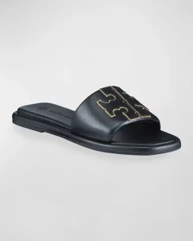 Tory Burch Double T Leather Medallion Slide Sandals | Thumbnail 6 Tory Burch Double T Leather Medallion Slide Sandals | Thumbnail 6