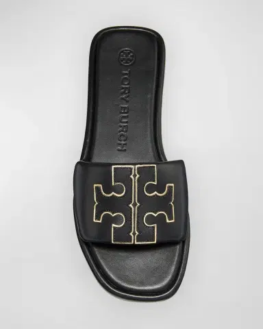 Tory Burch Double T Leather Medallion Slide Sandals | Thumbnail 8 Tory Burch Double T Leather Medallion Slide Sandals | Thumbnail 8
