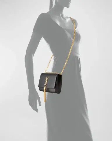 Saint Laurent Kate Small Tassel YSL Wallet on Chain in Grained Leather | Thumbnail 4 Saint Laurent Kate Small Tassel YSL Wallet on Chain in Grained Leather | Thumbnail 4
