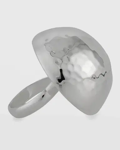 NEST Jewelry Silver Hammered Dome Ring, Adjustable Size | Thumbnail 2