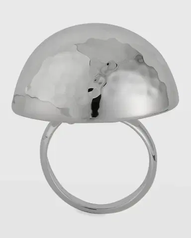NEST Jewelry Silver Hammered Dome Ring, Adjustable Size | Thumbnail 3