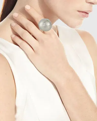 NEST Jewelry Silver Hammered Dome Ring, Adjustable Size | Thumbnail 1