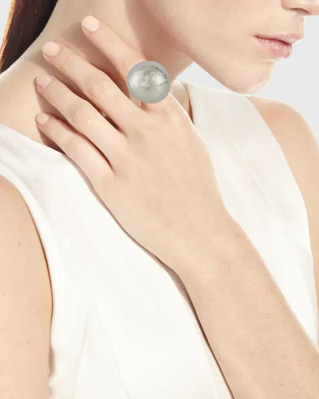 Silver Hammered Dome Ring, Adjustable Size