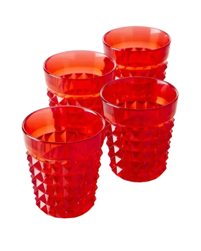 Mario Luca Giusti Palazzo Red Tumblers, Set of 4