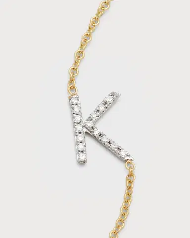 Zoe Lev Jewelry Diamond Asymmetrical Initial Necklace, K | Thumbnail 2 Zoe Lev Jewelry Diamond Asymmetrical Initial Necklace, K | Thumbnail 2