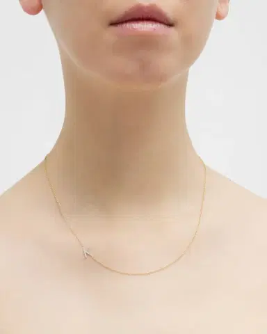 Zoe Lev Jewelry Diamond Asymmetrical Initial Necklace, K | Thumbnail 1 Zoe Lev Jewelry Diamond Asymmetrical Initial Necklace, K | Thumbnail 1