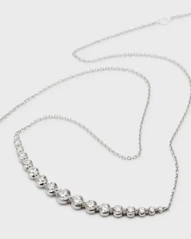Neiman Marcus Diamonds 18k White Gold Large Single-Prong Smiley Diamond Necklace | Thumbnail 2