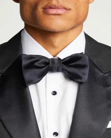 Brunello Cucinelli Basic Solid Silk and Cotton Bow Tie | Thumbnail 2