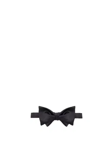 Brunello Cucinelli Basic Solid Silk and Cotton Bow Tie | Thumbnail 1
