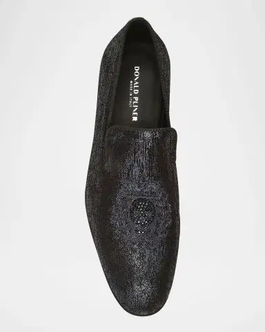 Donald Pliner Men's Spencer Distressed Metallic Skull Loafers | Thumbnail 4 Donald Pliner Men's Spencer Distressed Metallic Skull Loafers | Thumbnail 4