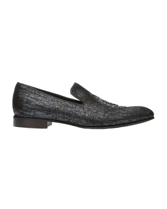 Donald Pliner Men 's Spencer Distressed Metallic Skull Loafers
