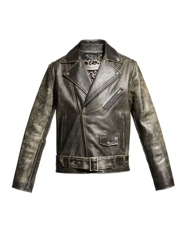 Golden Goose Men's Moto Distressed Leather Jacket | Thumbnail 1 Golden Goose Men's Moto Distressed Leather Jacket | Thumbnail 1