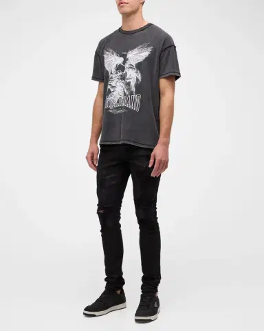 PURPLE Men's Oil Spill Skinny Jeans | Thumbnail 2 PURPLE Men's Oil Spill Skinny Jeans | Thumbnail 2