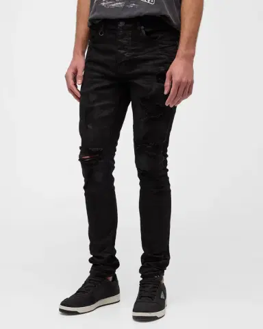 PURPLE Men's Oil Spill Skinny Jeans | Thumbnail 4 PURPLE Men's Oil Spill Skinny Jeans | Thumbnail 4