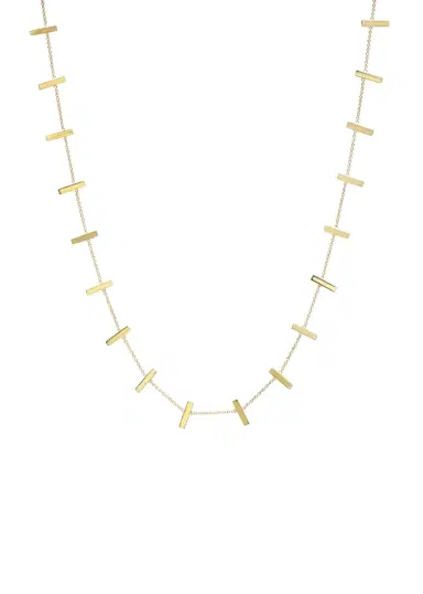 Jennifer Meyer Cross Bar Necklace in Yellow Gold | Thumbnail 1