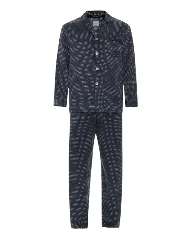 Majestic International Men 's Silk Dot Pajama Set