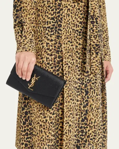 Saint Laurent Uptown YSL Wallet on Chain in Grained Leather | Thumbnail 2 Saint Laurent Uptown YSL Wallet on Chain in Grained Leather | Thumbnail 2