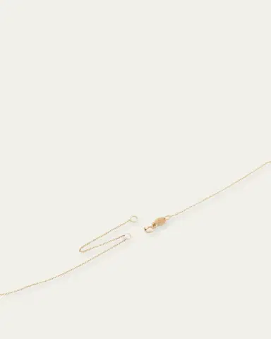 Zoe Lev Jewelry 14K Gold Asymmetrical Initial and Bezel Diamond Necklace, 16-18"L | Thumbnail 4
