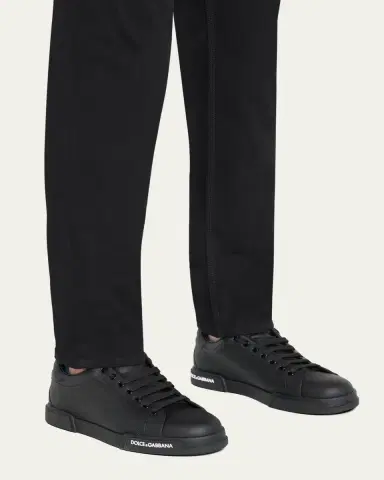 Dolce & Gabbana Men's Portofino Calf Leather Low-Top Sneakers | Thumbnail 2 Dolce & Gabbana Men's Portofino Calf Leather Low-Top Sneakers | Thumbnail 2