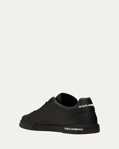 Dolce & Gabbana Men's Portofino Calf Leather Low-Top Sneakers | Thumbnail 4 Dolce & Gabbana Men's Portofino Calf Leather Low-Top Sneakers | Thumbnail 4