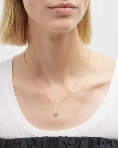 Roberto Coin 18k Diamond Princess Letter Necklace | Thumbnail 1 Roberto Coin 18k Diamond Princess Letter Necklace | Thumbnail 1